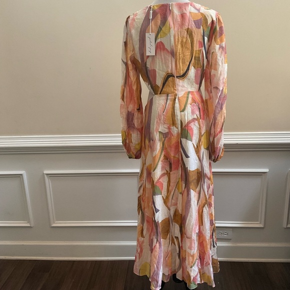 Petal And Pup Laquin Long Sleeve Maxi Dress Pink Multicolor Size XL - Picture 3 of 8